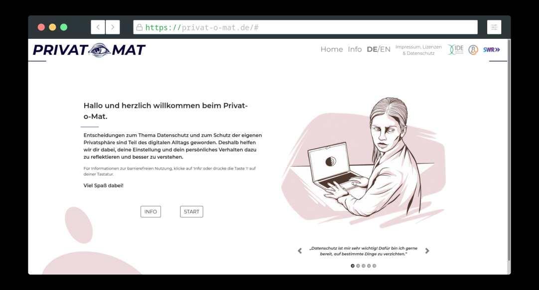 Die Webseite von Privat o Mat