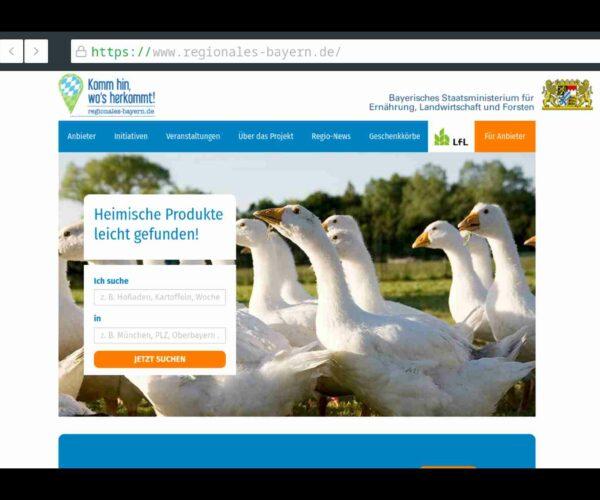 Webseite Regional Bayern