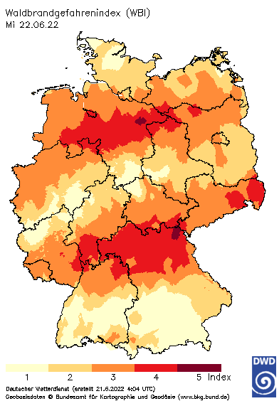 Waldbrandkarte