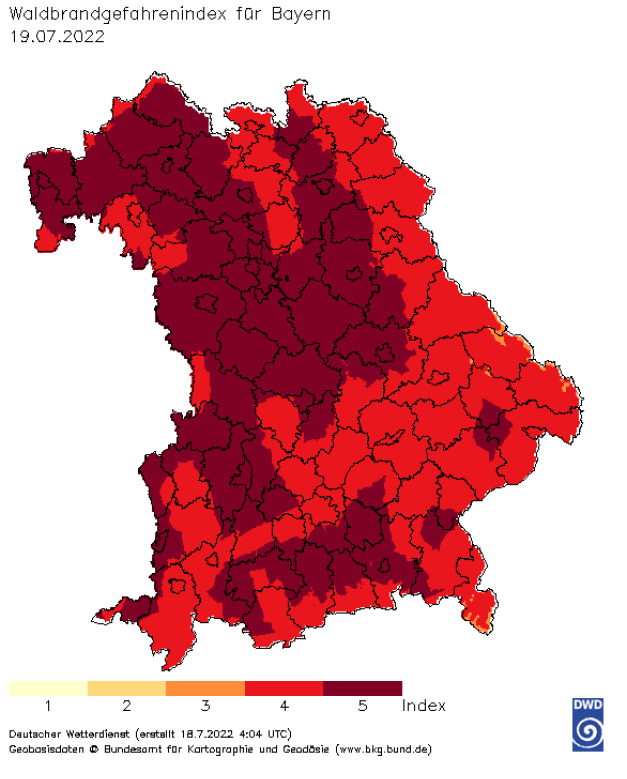 Sehr hohe Waldbrand Gefahr in Unterfranken und am bayerischen Untermain