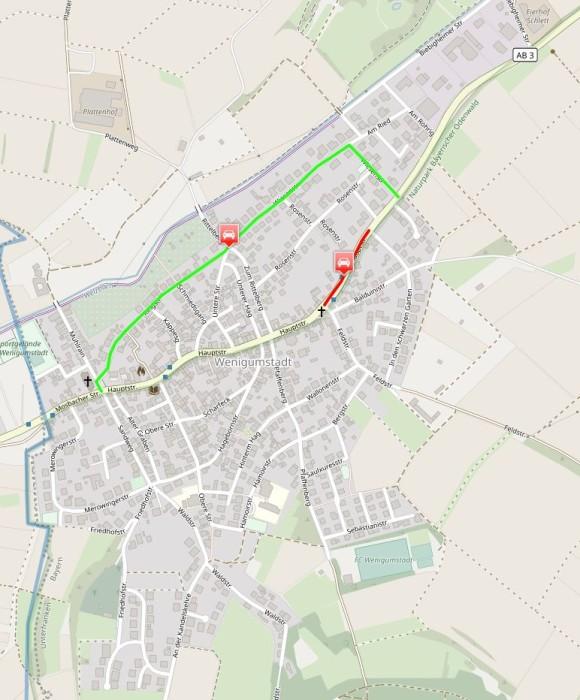 Aufhebung der Vollsperrung der Kreisstraße AB 3 in Wenigumstadt
