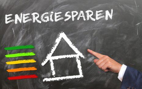 Energiesparen Tafel mit Haus