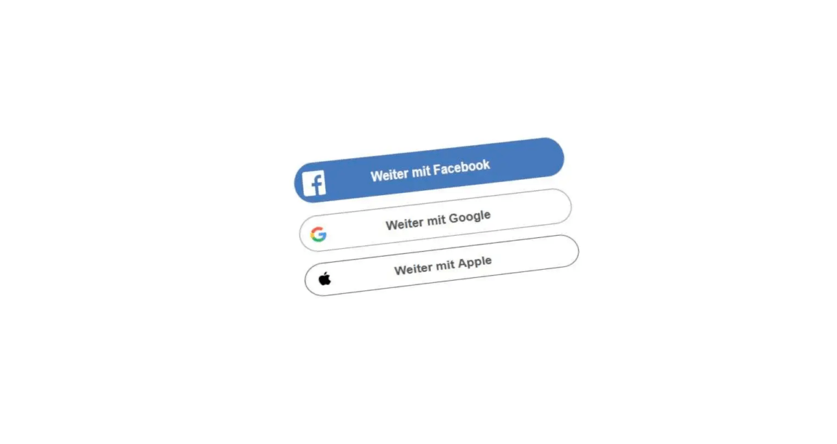 Social Media Login Facebook Google Apple