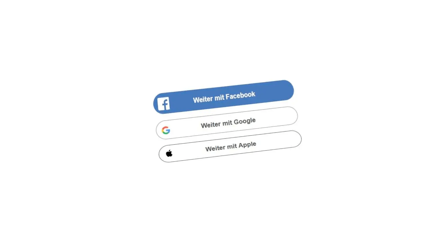 Social Media Login Facebook Google Apple
