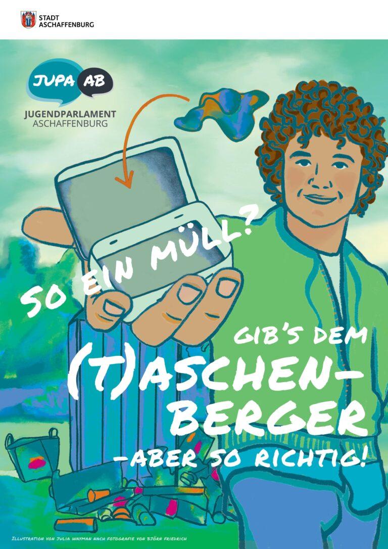 (T)Aschenberger zur Müllvermeidung – Jugendparlament geht auf Infotour zur JuPa-Wahl 2023