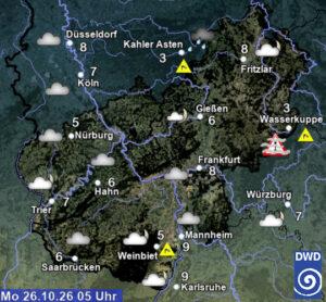 Wetter im Bachgau am Montag, 26. Oktober: Trocken und meist bewölkt