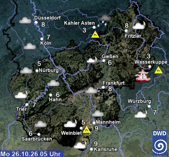 Wetter im Bachgau am Montag, 26. Oktober: Trocken und meist bewölkt