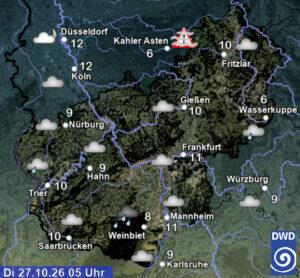 Wetter im Bachgau am Dienstag, 27. Oktober: Sonnig und mild bis 18 Grad