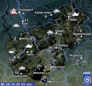 Wetter im Bachgau am Mittwoch, 28. Oktober: Erst Regen, dann freundlich